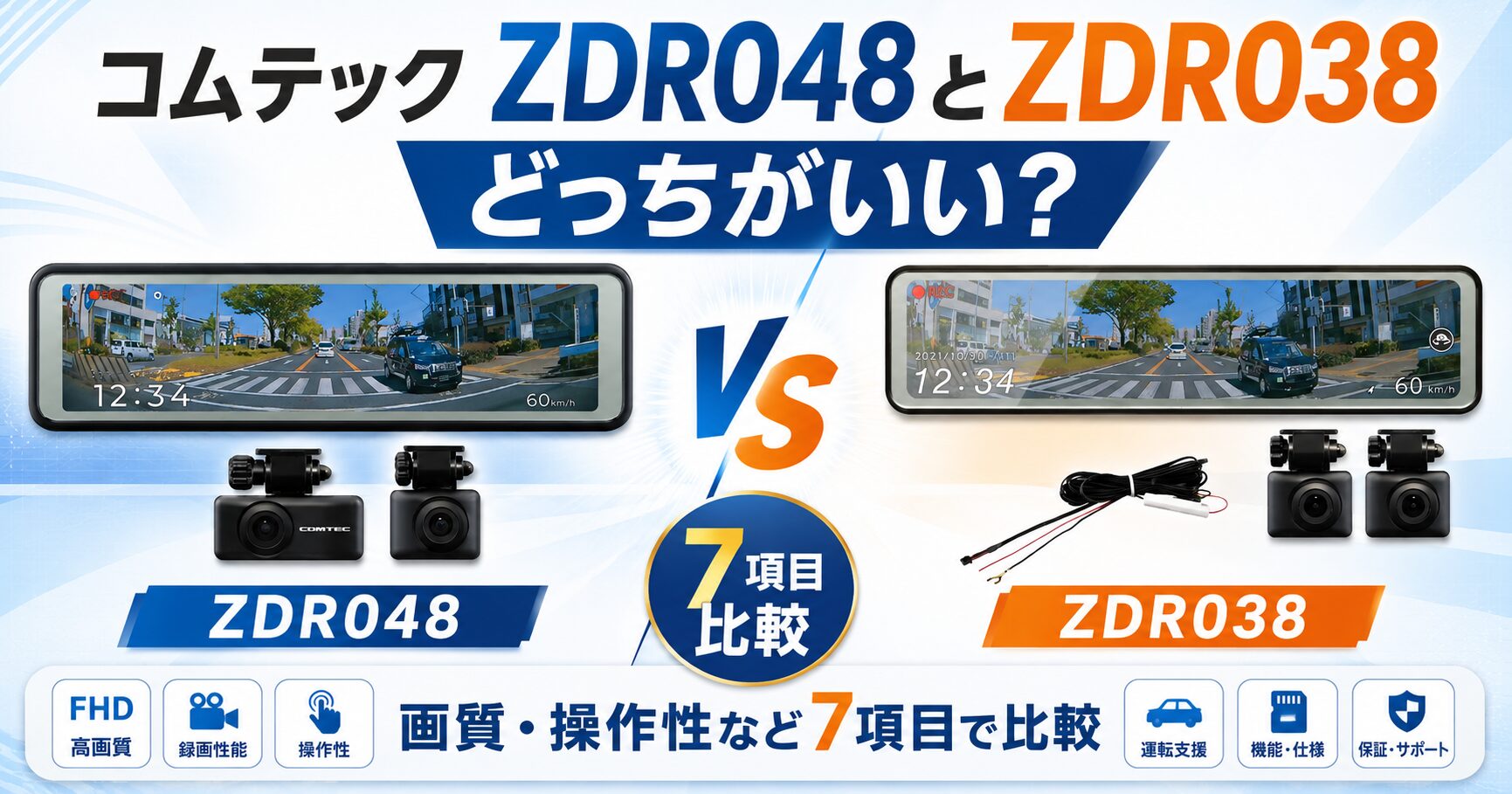 ZDR048 おじごん コムテックZDR048とZDR038はどっちがいい？画質や操作性など7項目で比較